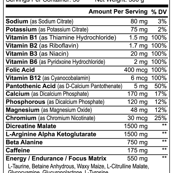 Nitric Shock Pre-Workout Powder (Fruit Punch)