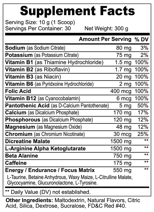 Nitric Shock Pre-Workout Powder (Fruit Punch)